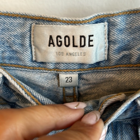 Agolde Riley High Rise Jeans in Shatter Wash - Picture 7 of 8